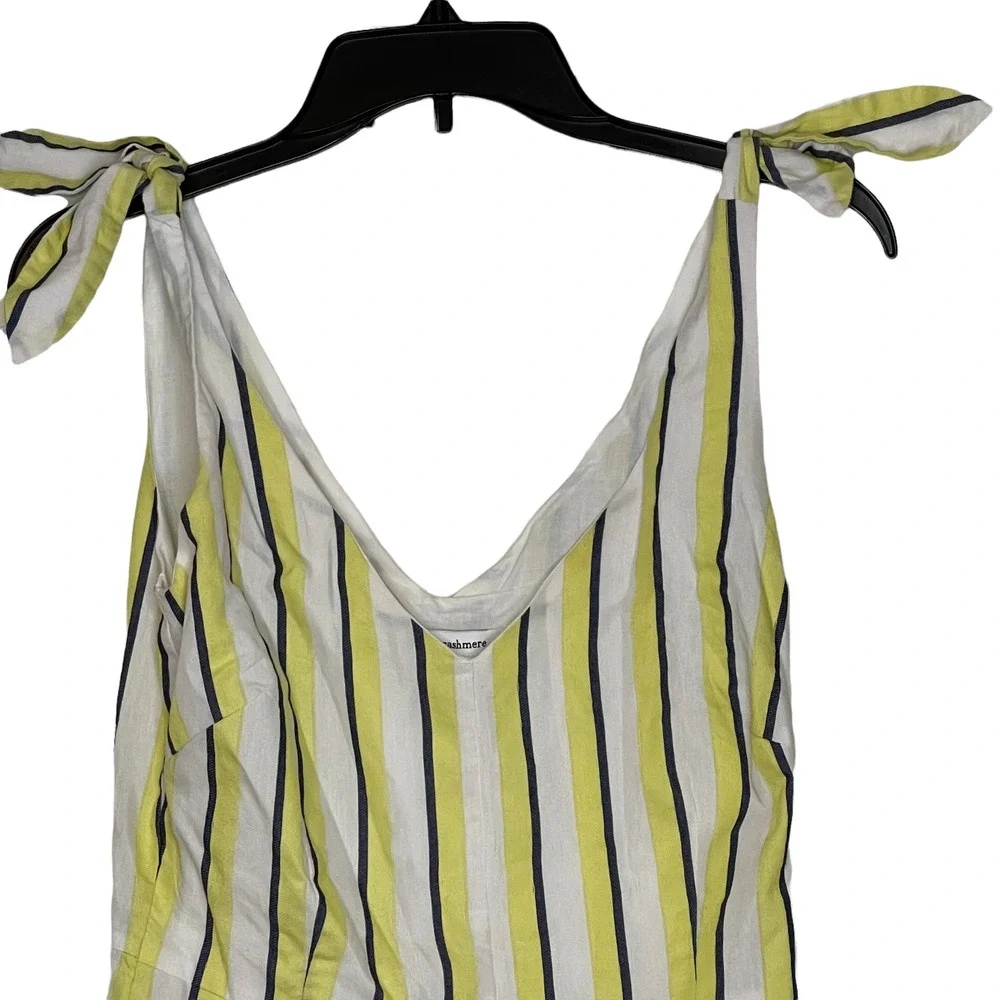 Cupcakes & Cashmere Womens Sun‎ Dress Size 2 Yellow Blue White Striped Lined - Picture 2 of 5